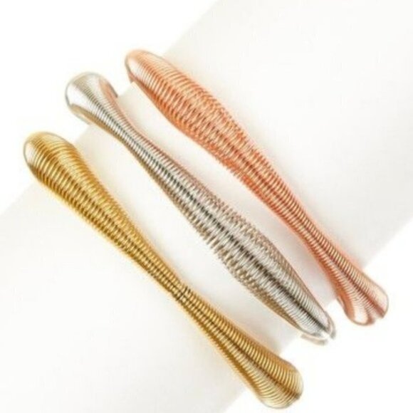 NEW Bansri Corelia Metal Stretch 3 Piece Bracelet Set - Picture 2 of 7